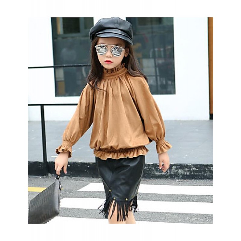 Girl Casual/Daily Solid Blouse,Cotton Winter / Fal...