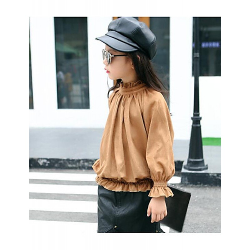 Girl Casual/Daily Solid Blouse,Cotton Winter / Fall Regular  
