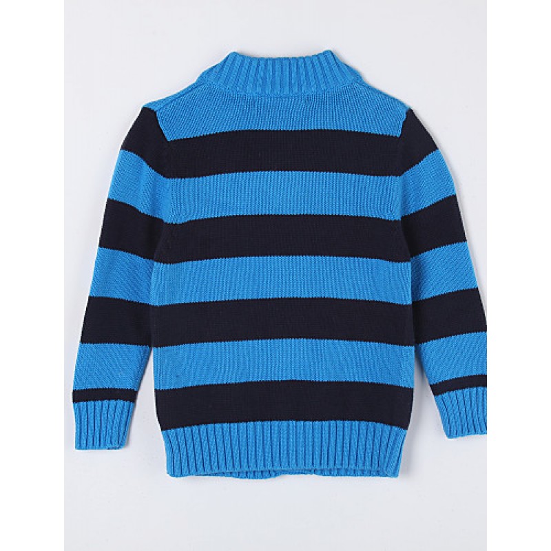Casual/Daily Striped Sweater & Cardigan,Cotton Fall  