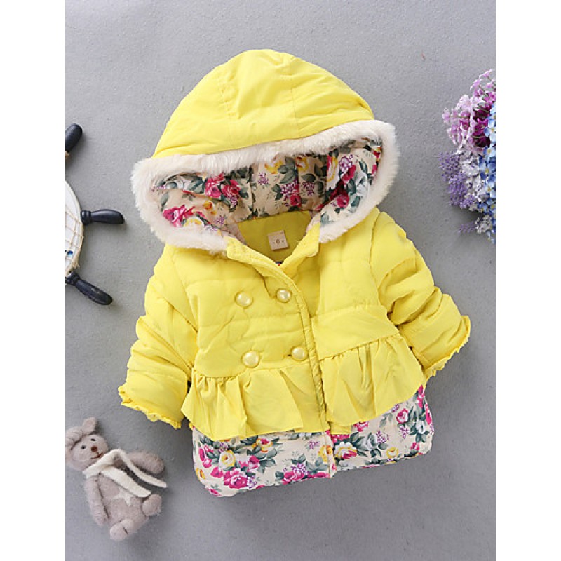 Girl Casual/Daily / Holiday / School Patchwork / Jacquard Down & Cotton Padded,Cotton / Cotton Blend Winter / Fall Long Sleeve  