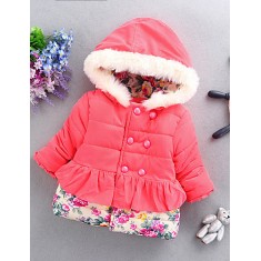 Girl Casual/Daily / Holiday / School Patchwork / Jacquard Down & Cotton Padded,Cotton / Cotton Blend Winter / Fall Long Sleeve  