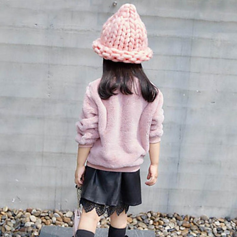 Girl Casual/Daily Embroidered Hoodie & Sweatshirt,Polyester Winter / Spring / Fall Long Sleeve Regular  
