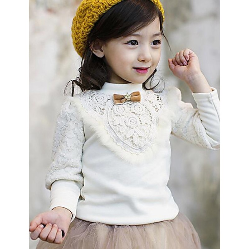 Girl Casual/Daily Solid Blouse,Cotton Winter Long ...
