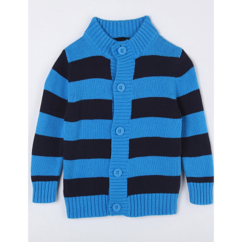 Casual/Daily Striped Sweater & Cardigan,Cotton Fal...